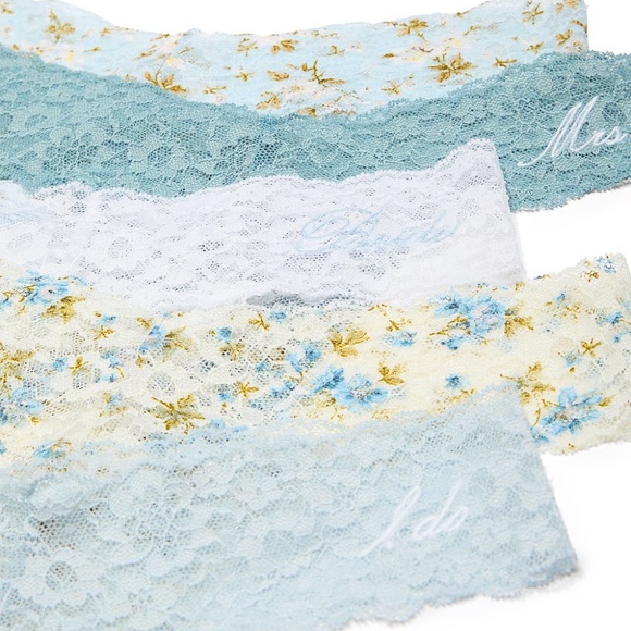 Victoria's Secret 5-Pack Bridal Lace Thong Panties Multi-color Large NEW - Picture 2 of 5